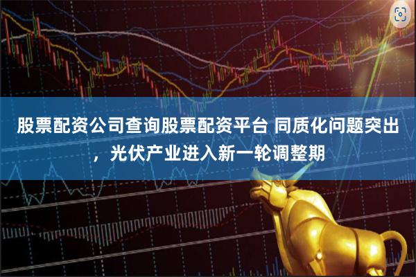 股票配资公司查询股票配资平台 同质化问题突出，光伏产业进入新一轮调整期